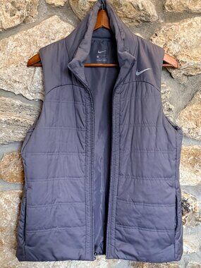 Women's Nike Dark Lilac Zip Up Puffer Vest sz L